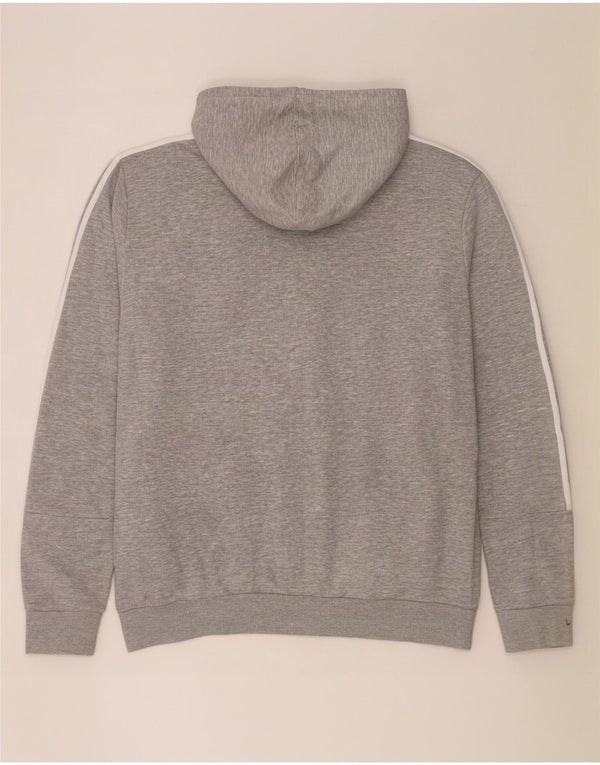 Adidas Sudadera con capucha y cremallera para hombre, talla 2XL, algodón moteado gris