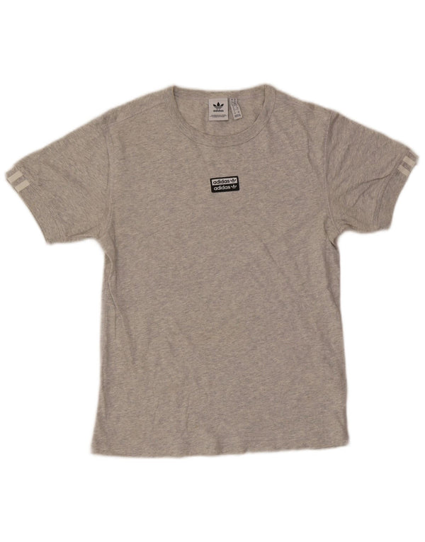 Adidas Camiseta gráfica para mujer Top UK 6 XS Gris Algodón