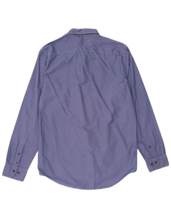 Camisa Tommy Hilfiger New York Fit de algodón a rayas azules grandes para hombre