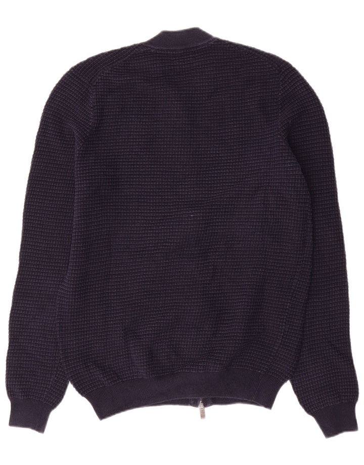 Massimo Dutti Jersey Cárdigan Hombre Mediano Azul Marino Algodón