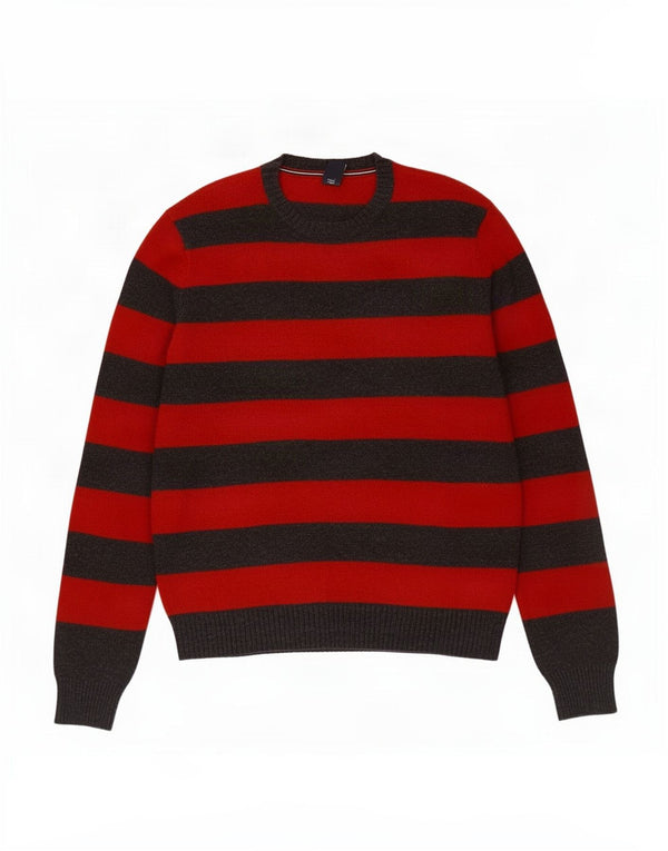 Gap Jersey De Cuello Redondo Para Hombre Jersey Pequeño De Algodón A Rayas Rojas