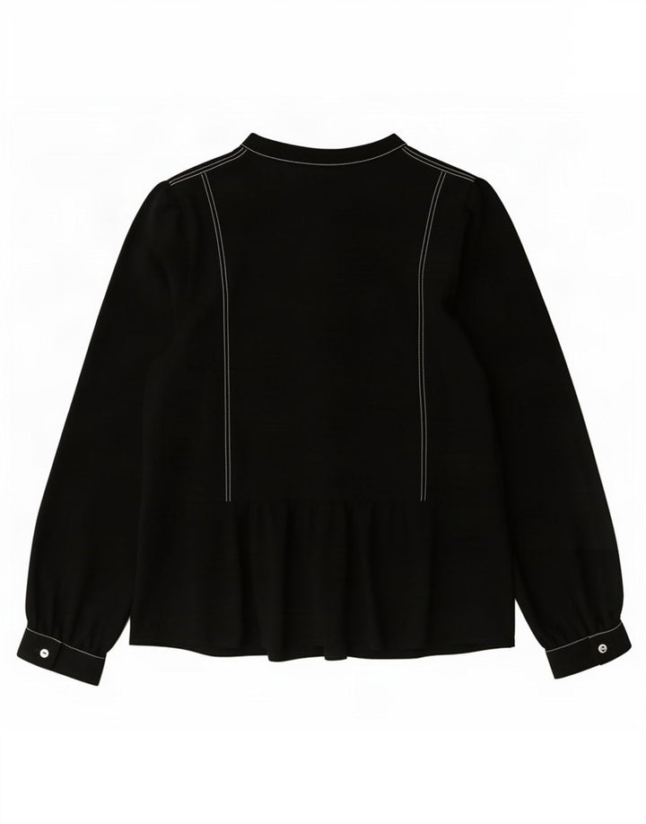 Marks & Spencer Blusa de manga larga para mujer UK 46 Grande Poliéster negro