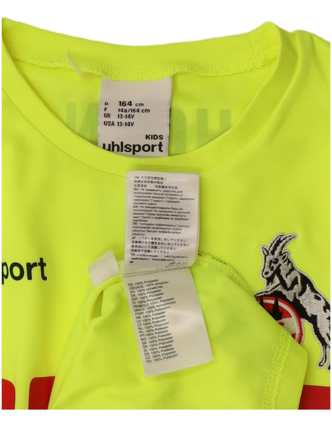 UHLSPORT Camiseta gráfica FC Koln para niño, manga larga, 13-14 años, poliéster verde