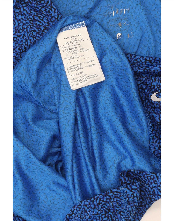 Nike - Camiseta para mujer, talla 40, color azul medio, poliéster geométrico