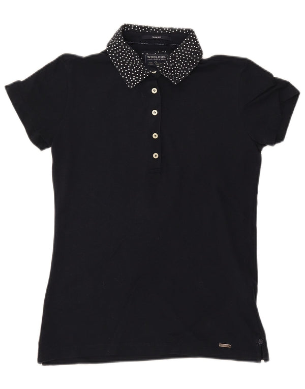 WOOLRICH Polo de corte entallado para mujer UK 40 Algodón con lunares azul marino mediano