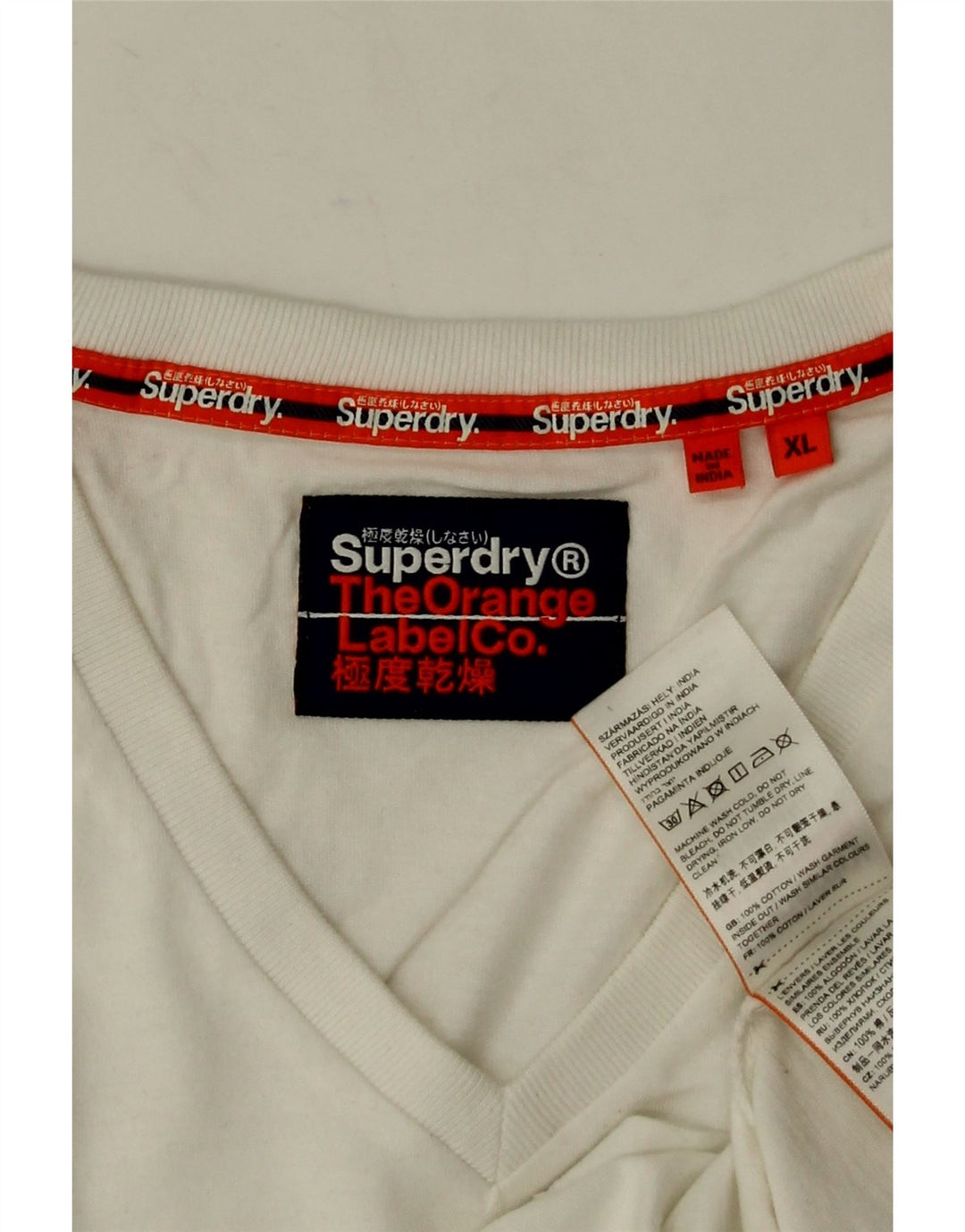 Superdry Camiseta Hombre Top XL Blanco Algodón