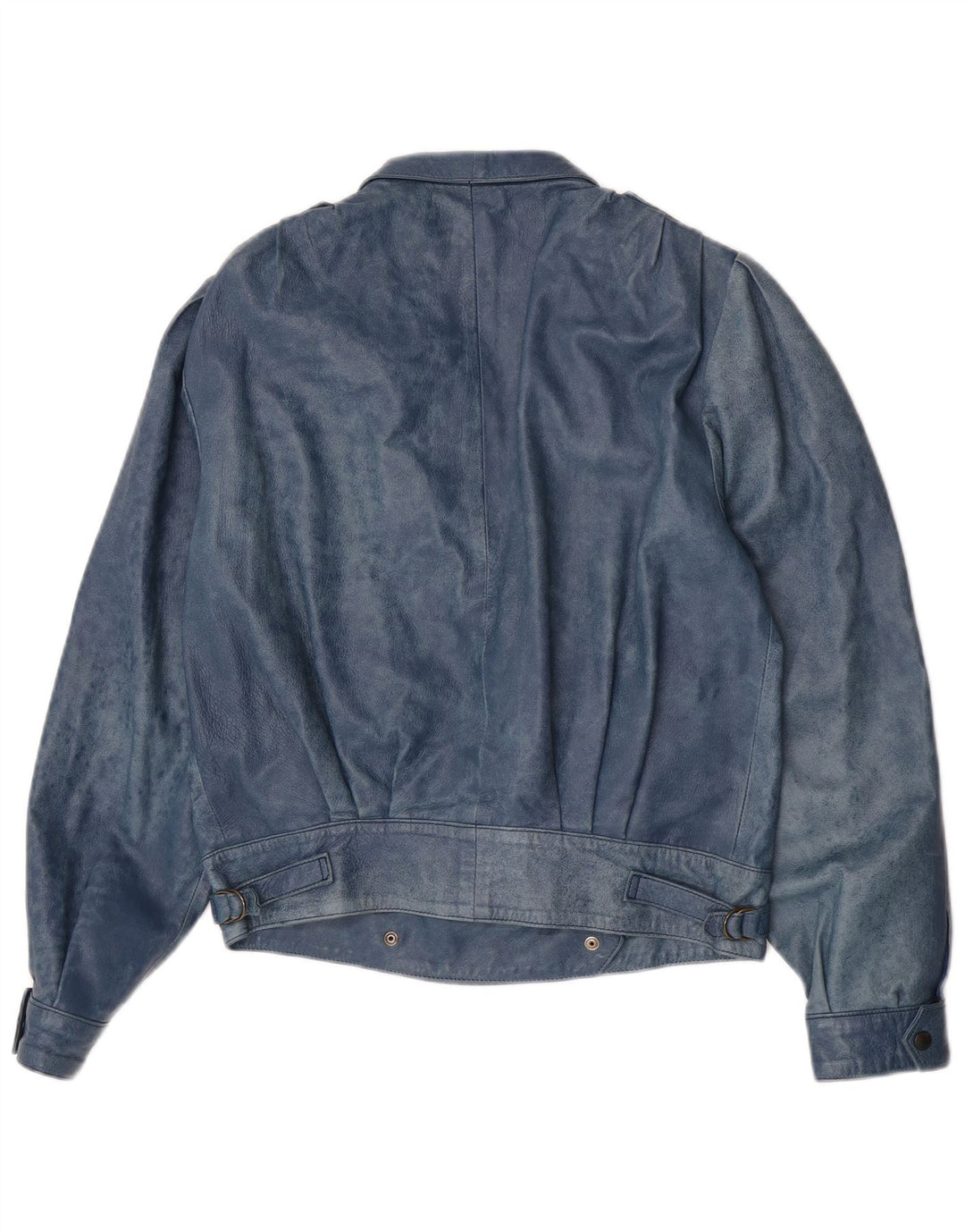 Chaqueta de cuero vintage para mujer IT 44 Cuero azul medio