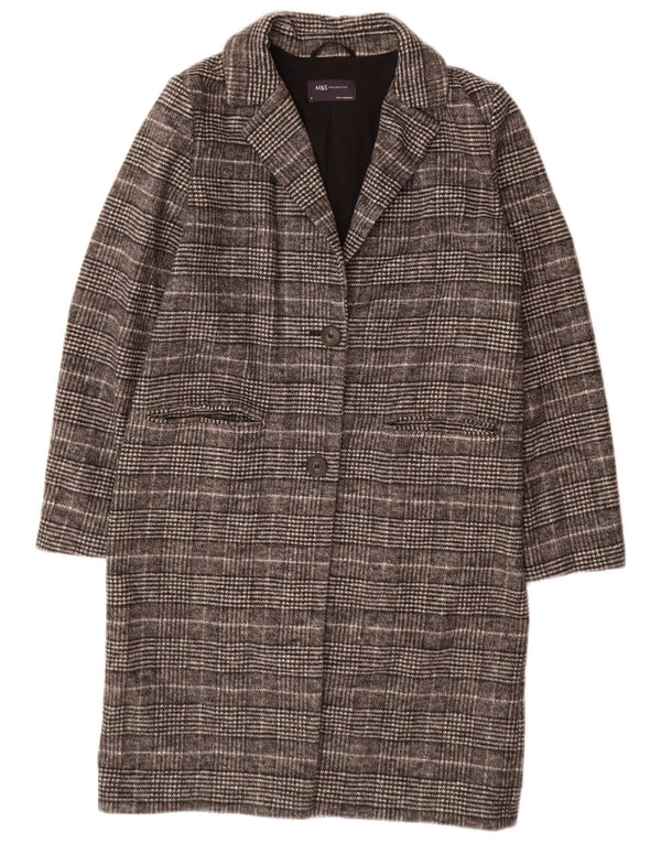 Marks & Spencer Abrigo extragrande para mujer UK 10 Small Black Check