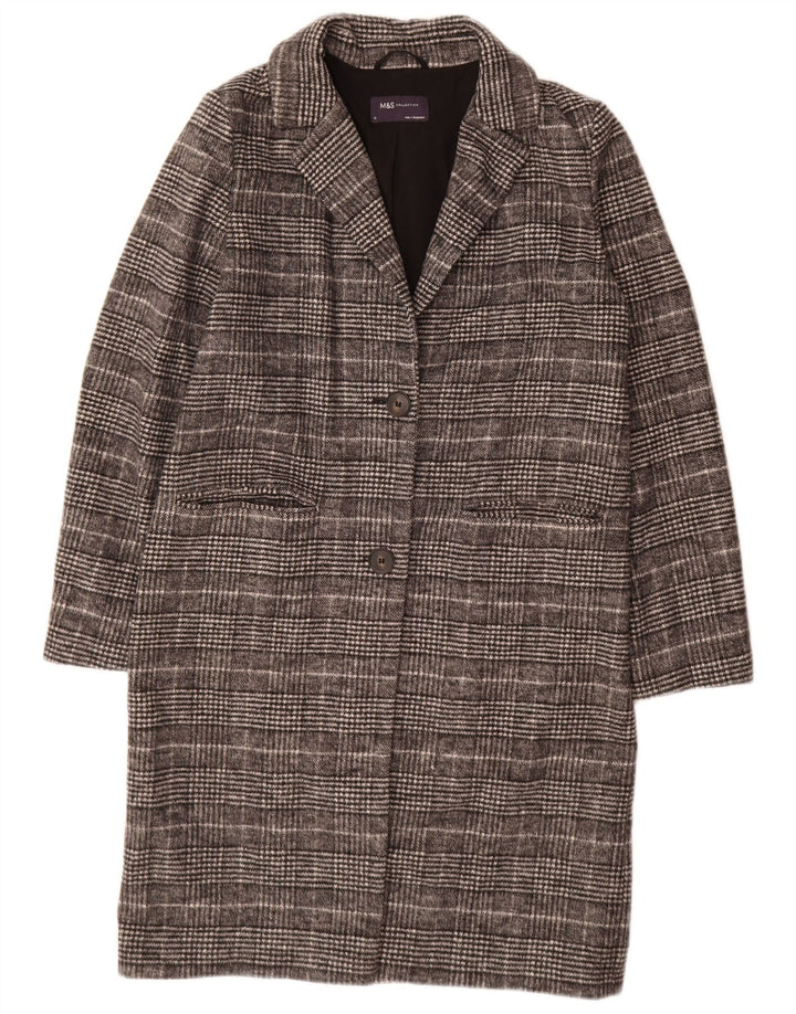 Marks & Spencer Abrigo extragrande para mujer UK 10 Small Black Check