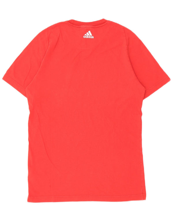 Adidas - Camiseta gráfica para hombre, talla pequeña, algodón rojo