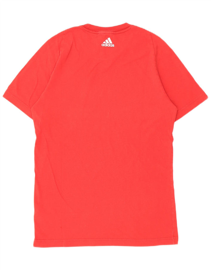 Adidas - Camiseta gráfica para hombre, talla pequeña, algodón rojo