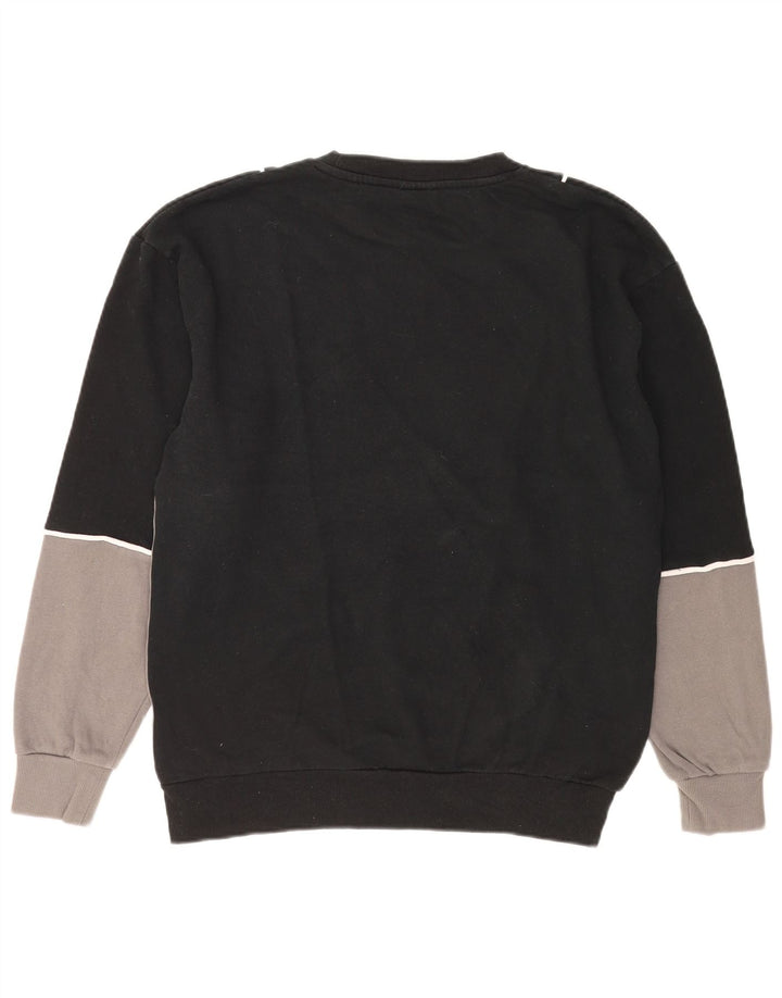 Fila Hombre Sudadera Gráfica Jersey De Algodón Color Block Mediano Negro
