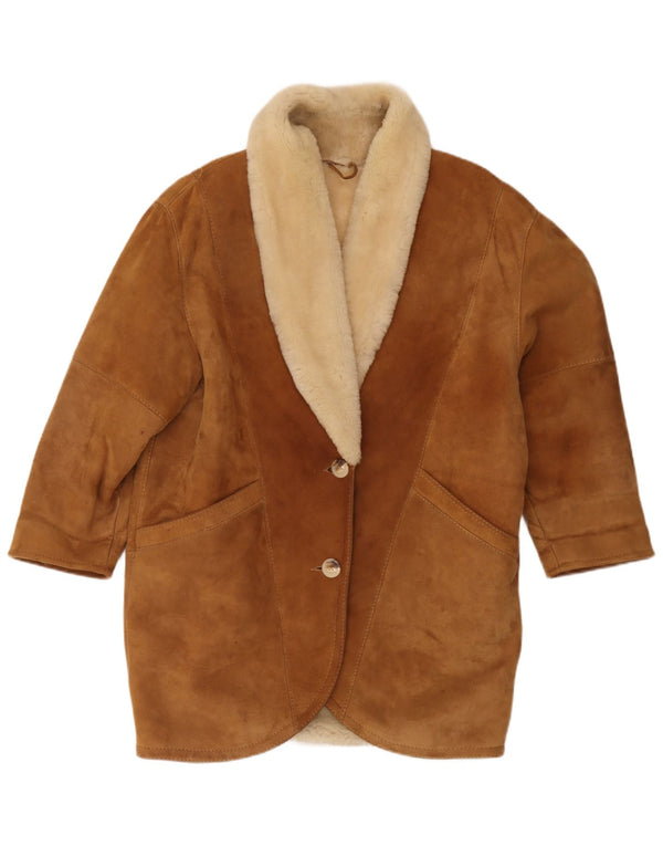 Vintage mujer oversize shearling abrigo IT 44 Medium Brown Shearling