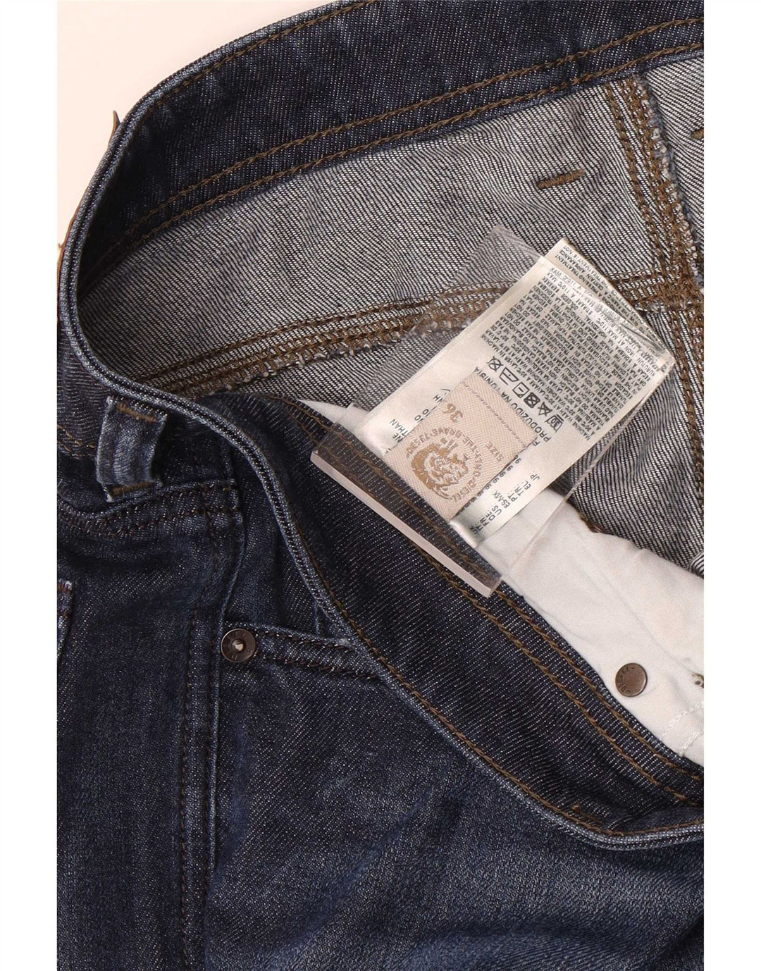 Diesel Vaqueros Rectos Hombre W36 L32 Algodón Azul