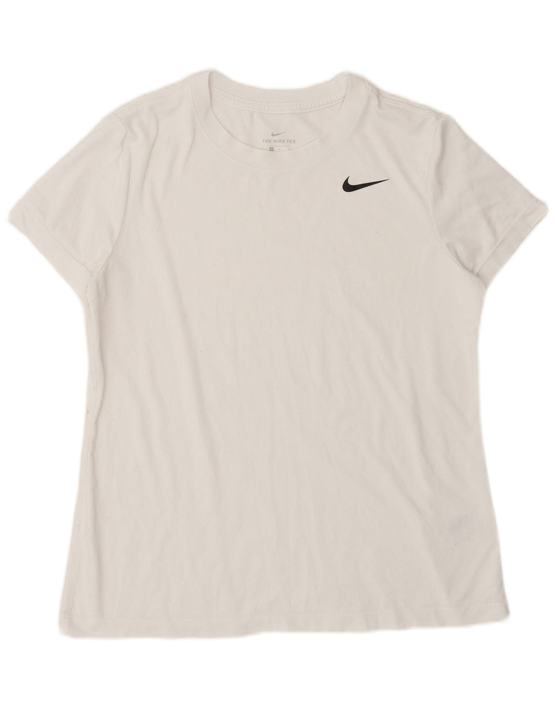 NIKE Camiseta Dri Fit para Mujer UK 14 Medium White Poliéster