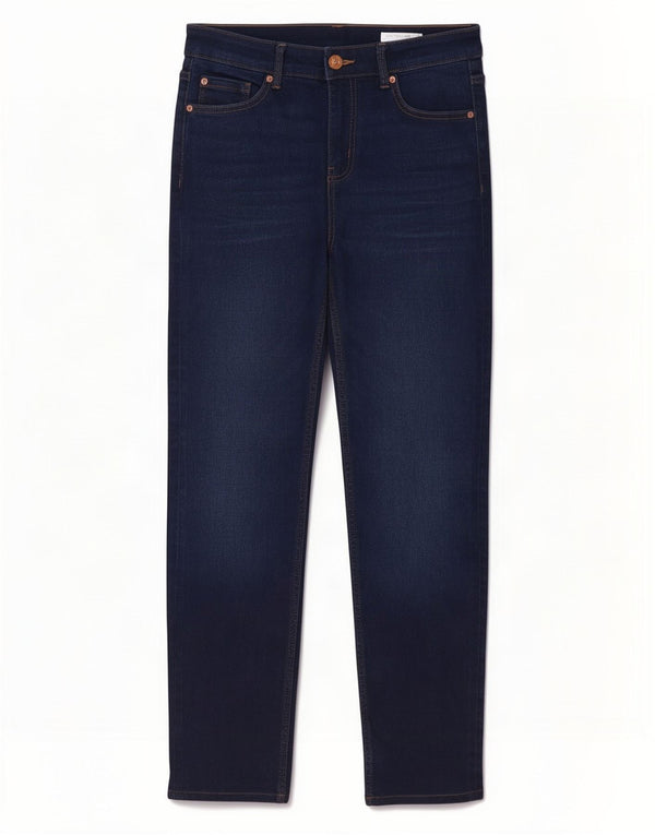 Marks & Spencer Vaqueros Rectos para Mujer UK 12 Medium W30 L28 Azul Marino