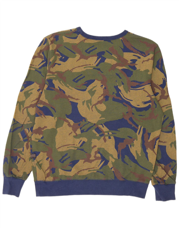 G-Star Hombre Graphic Regular Fit Sudadera Jumper Large Camuflaje Verde