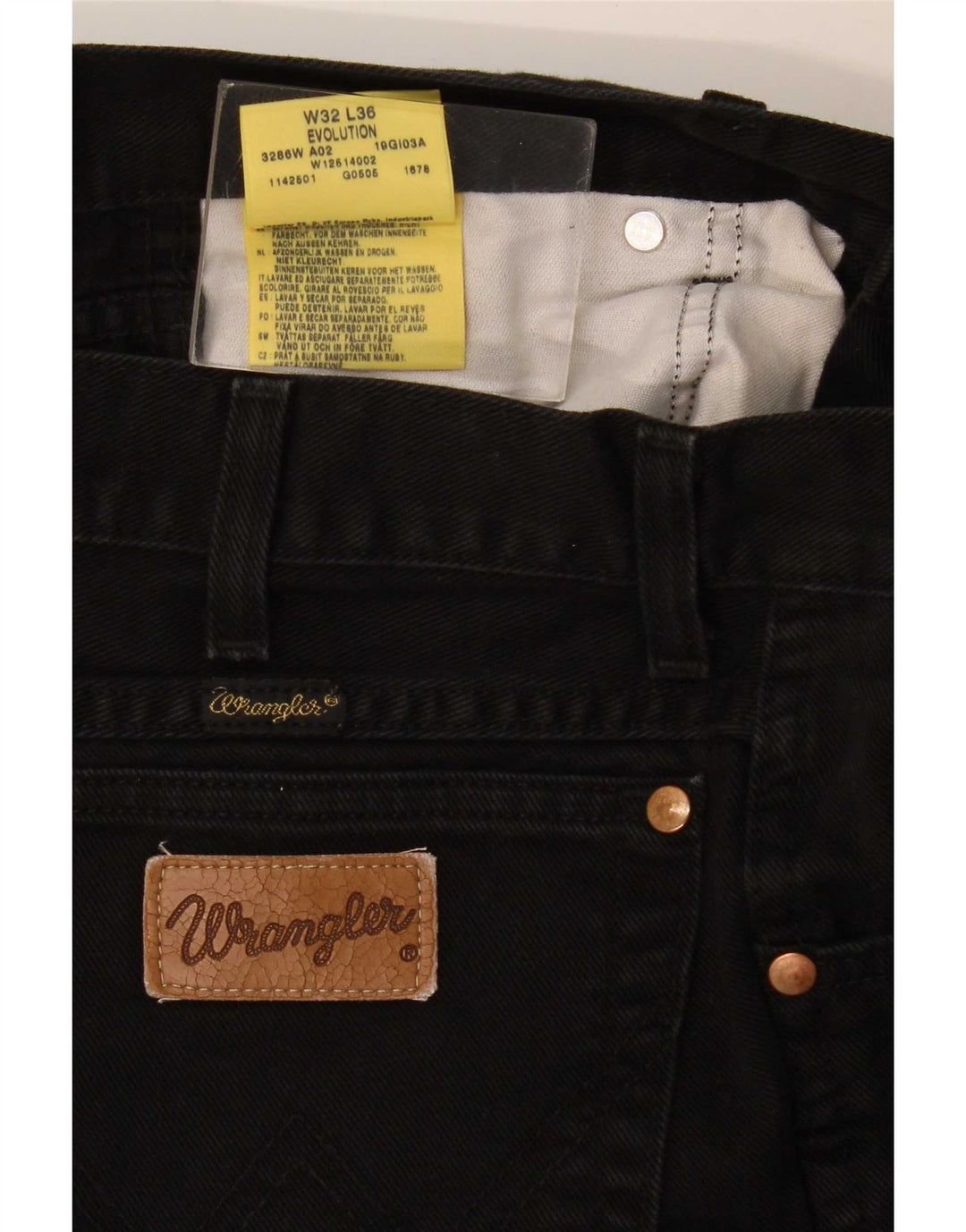 Wrangler Vaqueros rectos Evolution para hombre W32 L36 Algodón negro