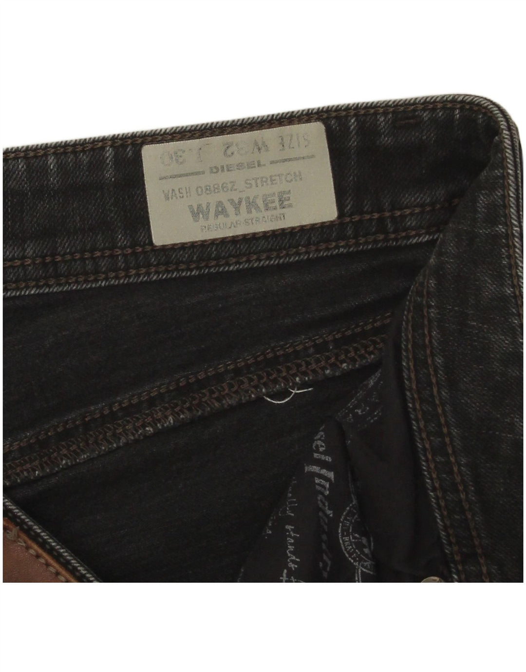 Diesel Hombre Waykee Regular Vaqueros Rectos W32 L30 Algodón Gris