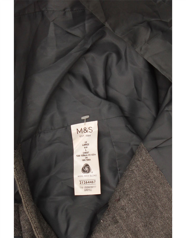 Marks & Spencer Chaleco para hombre de lana gris grande