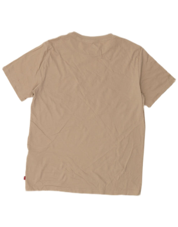 Levi's Camiseta con gráfico de ajuste estándar para hombre Top de algodón beige medio