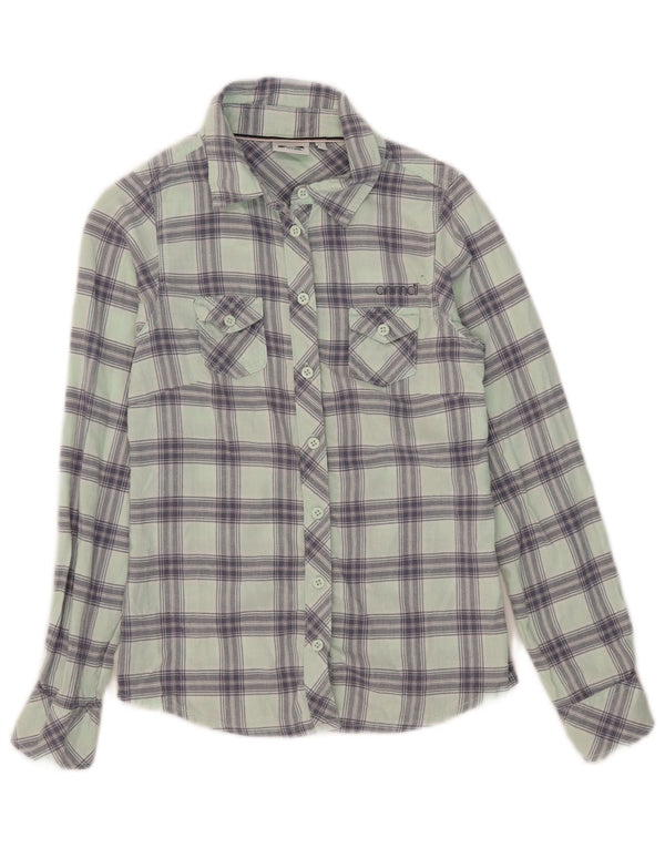 Camisa de franela para mujer Animal UK 6 XS Algodón a cuadros verdes