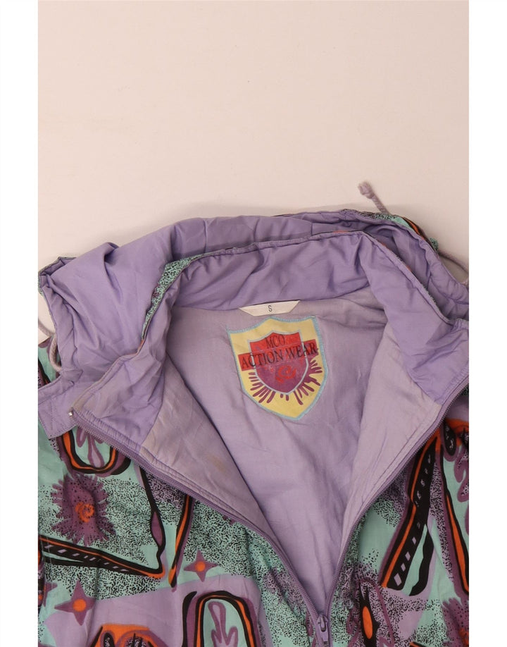 VINTAGE Hombres Patrón Abstracto Chaqueta cortavientos Reino Unido 36 Pequeño Multicolor