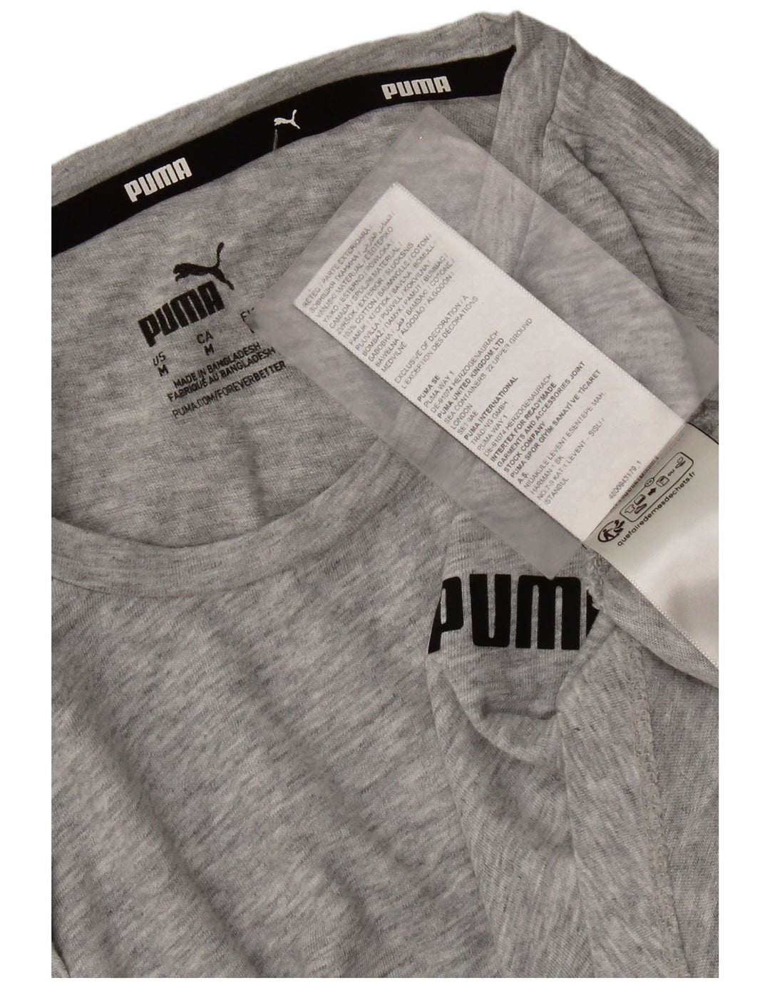 Puma Camiseta para mujer Top UK 12 Algodón gris medio