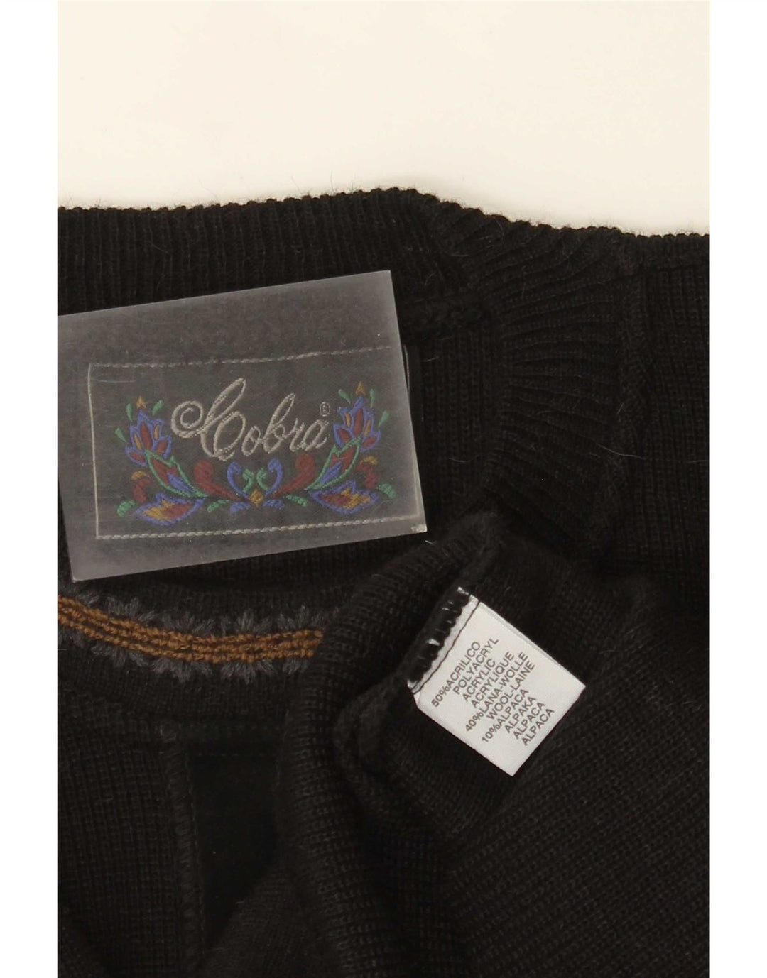 Cobra Jersey de cuello redondo para hombre IT 52 Large Black Acrylic