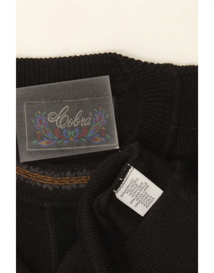 Cobra Jersey de cuello redondo para hombre IT 52 Large Black Acrylic