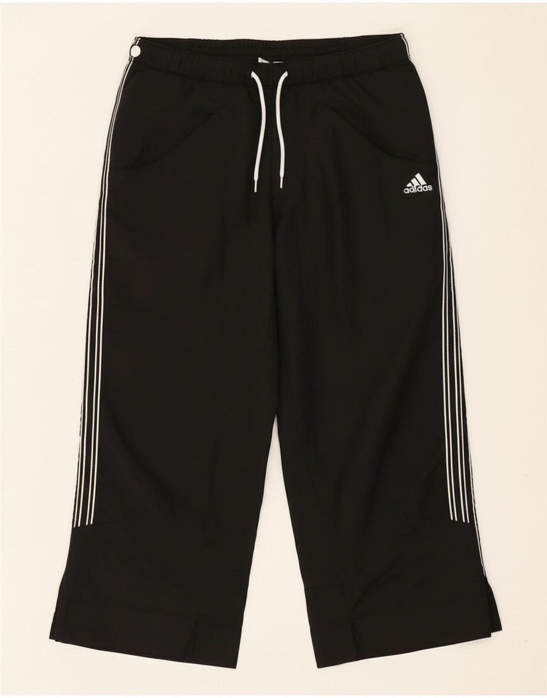 Adidas - Pantalones de chándal capri a prueba de clima para mujer, talla 10, color negro