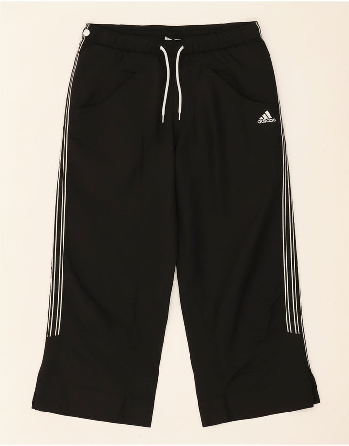 Adidas - Pantalones de chándal capri a prueba de clima para mujer, talla 10, color negro