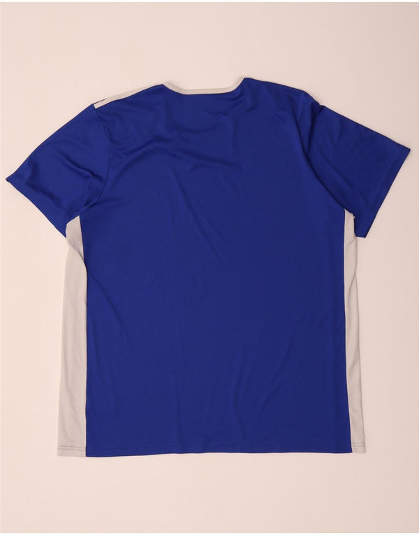 Adidas Mens Climalite Camiseta Top 2XL Azul Colorblock Poliéster