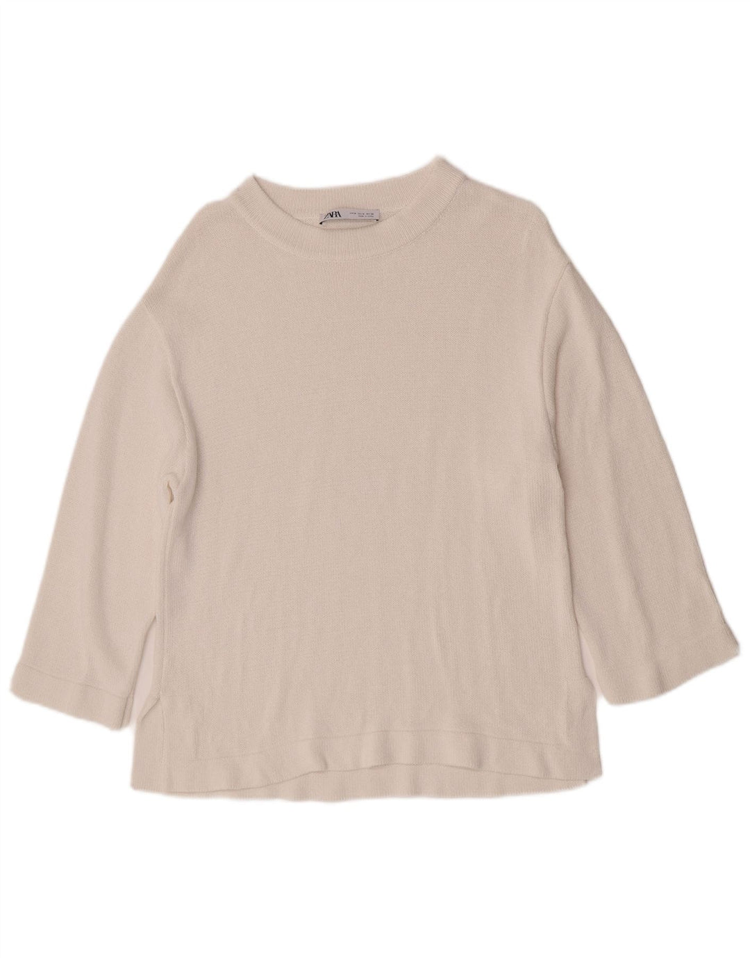 Zara - Jersey con cuello barco para mujer, talla 40, talla mediana, color blanco