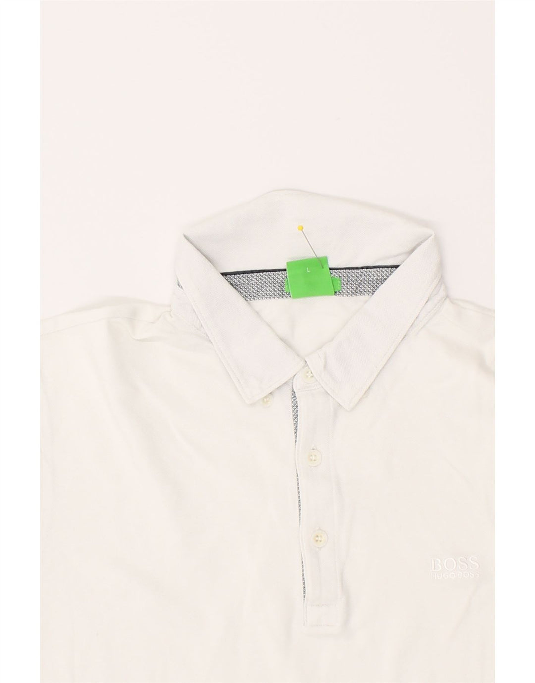 Polo HUGO BOSS de corte regular para hombre, talla grande, blanco