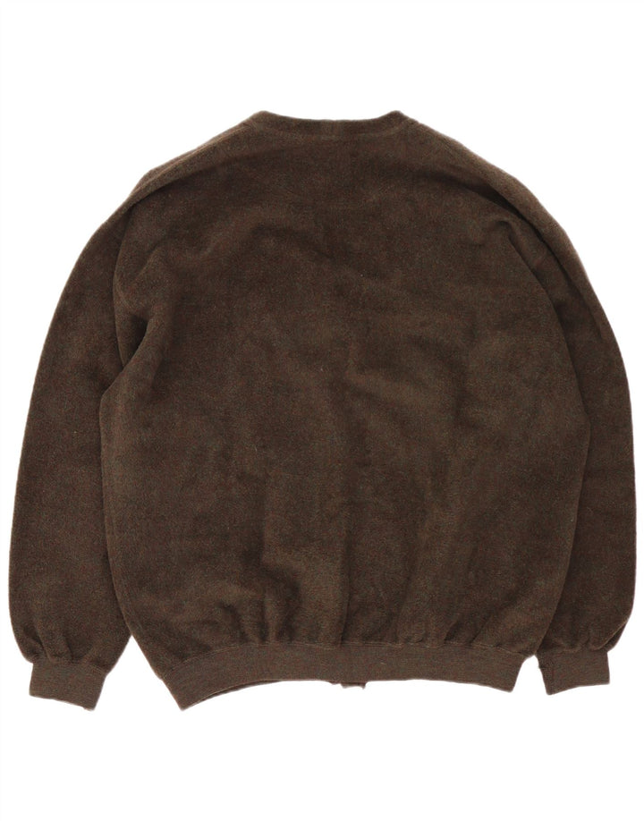Webb&Scott Cárdigan para hombre XL Lana virgen marrón