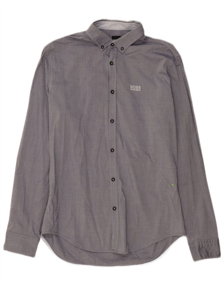 Camisa HUGO BOSS Hombre Regular Fit Algodón Azul Marino Medio