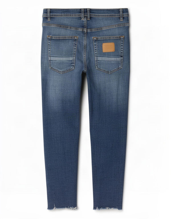 Zara Jeans ajustados recortados desgastados para hombre EU 42 Large W32 L25 Algodón azul