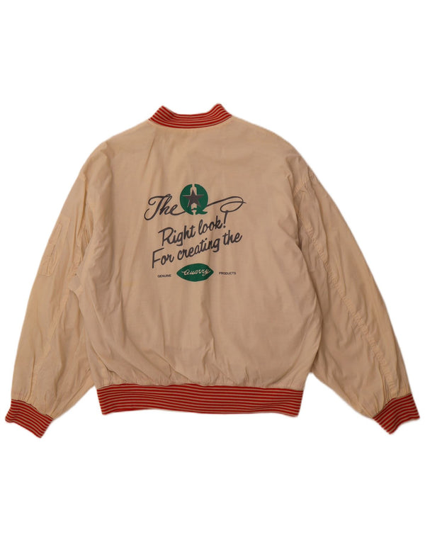 QUARRY Chaqueta reversible gráfica para hombre UK 42 XL Algodón blanco roto