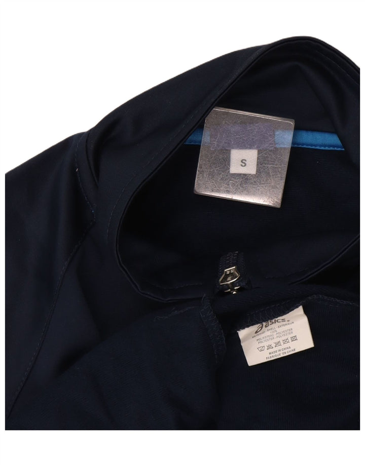 Asics Mens Chándal Top Chaqueta Pequeña Azul Marino Poliéster