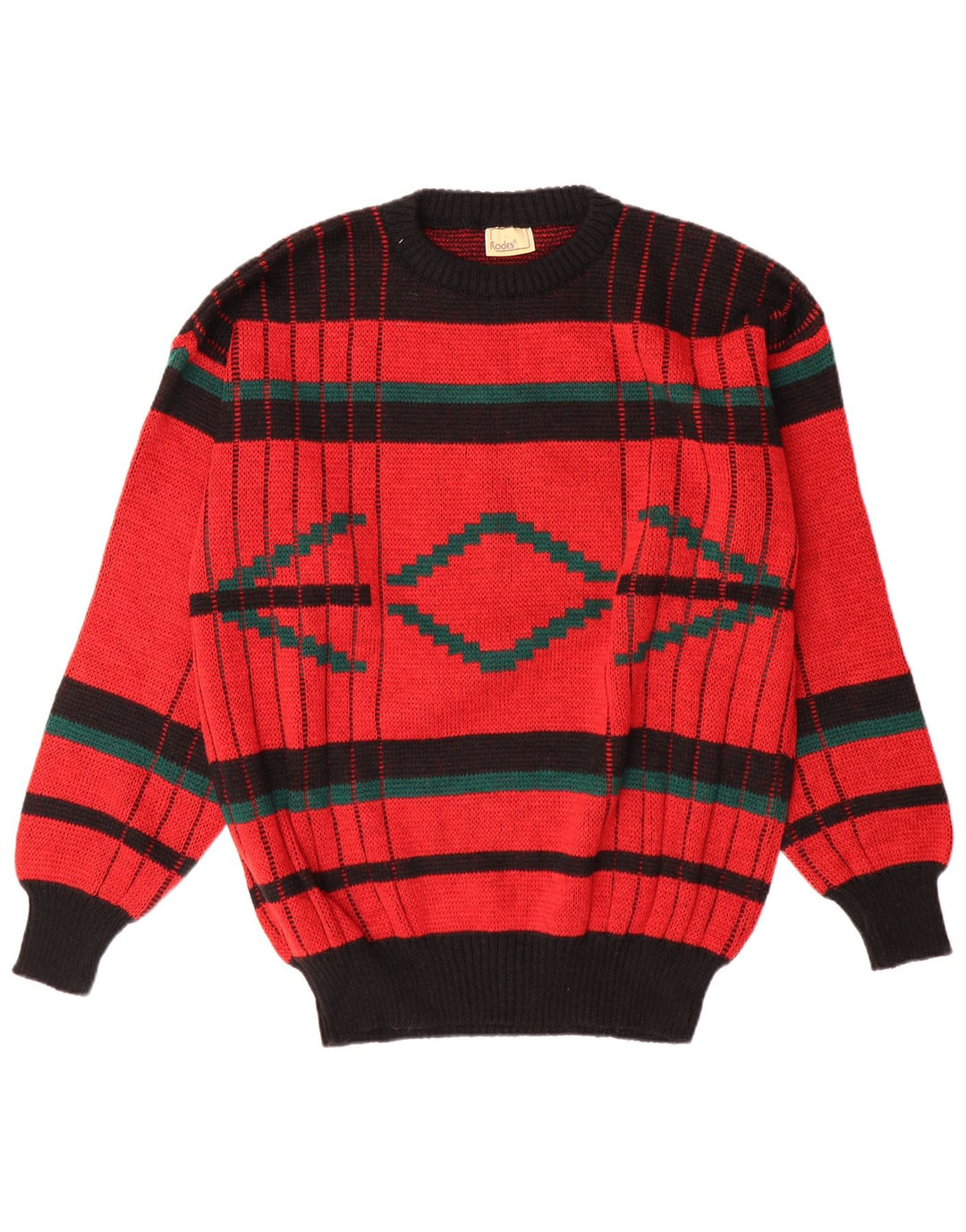 Rodes Jersey De Cuello Redondo Hombre Rojo Medio Geométrico