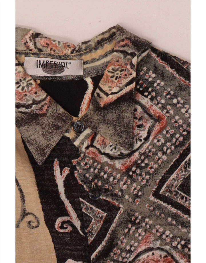 Camisa Imperial De Manga Corta Para Hombre Patchwork Negro Mediano