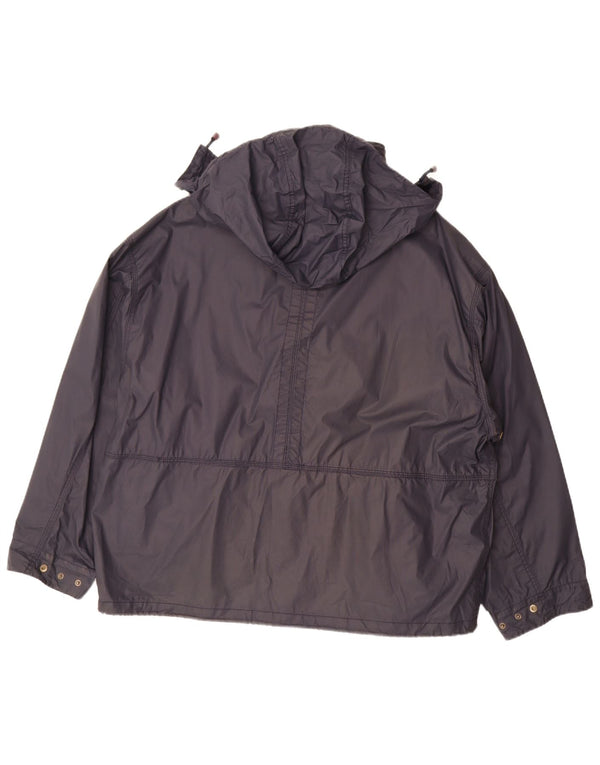VINTAGE Chaqueta impermeable con capucha para hombre Reino Unido 42 XL Azul marino