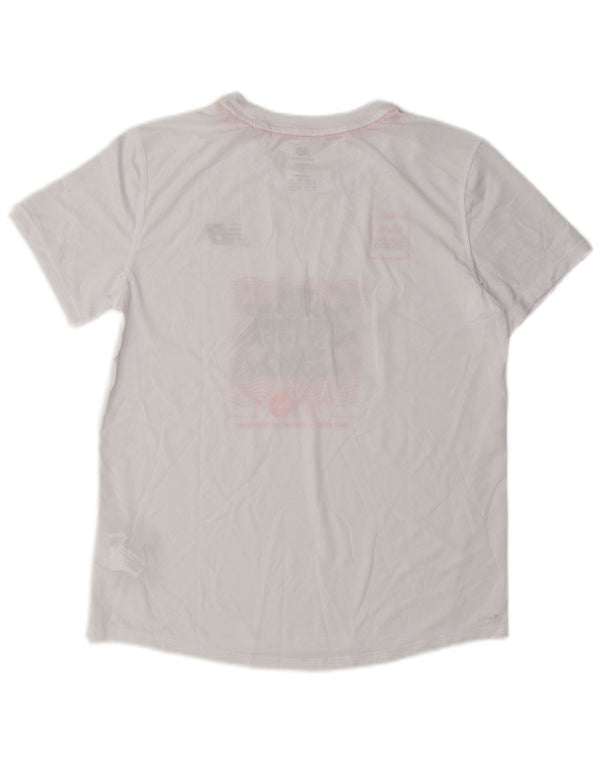 New Balance Camiseta con gráfico extragrande para mujer UK 10 Small White