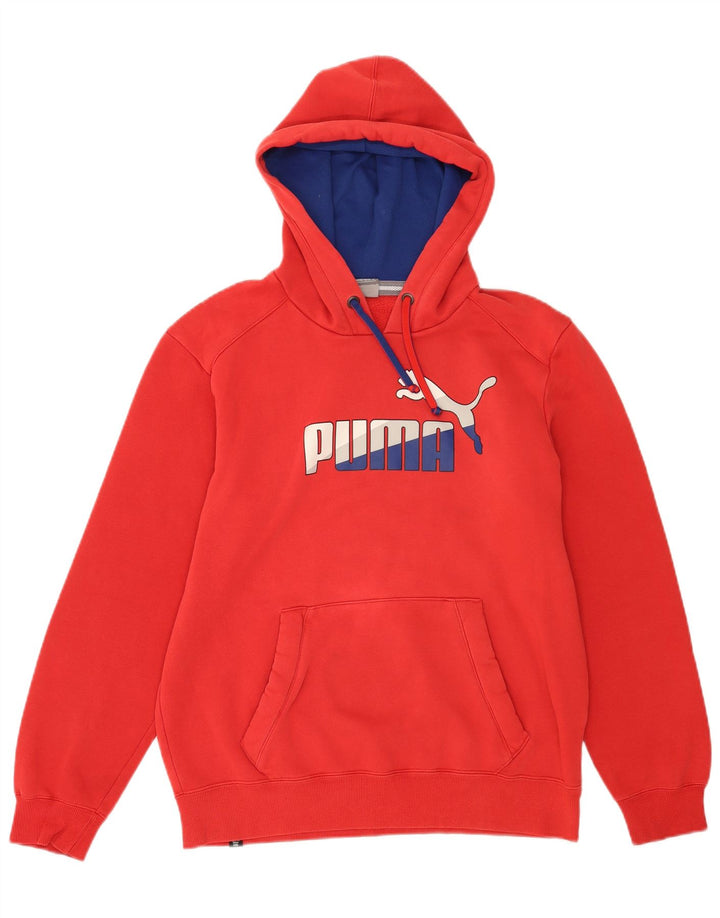 Puma Hombre Sudadera Con Capucha Gráfica Jersey De Algodón Rojo Medio