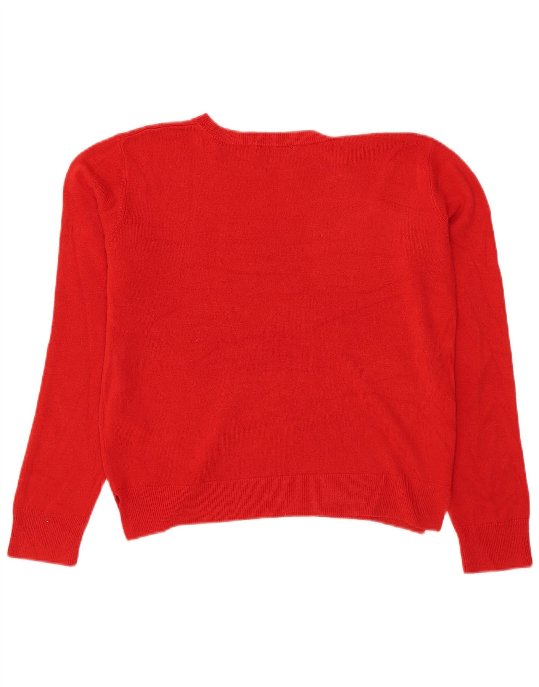 Marks & Spencer Jersey corto con cuello redondo para mujer, talla 40, talla M, color rojo