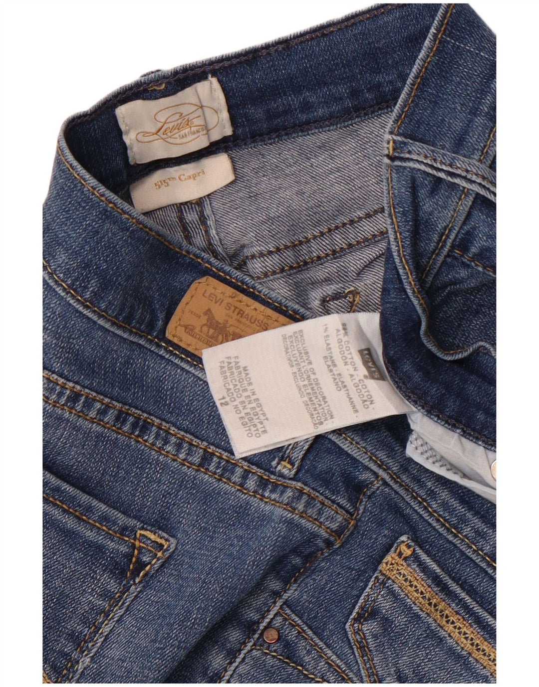 Levi's 515 Capri Jeans para mujer US 12 Grande W34 L18 Algodón azul