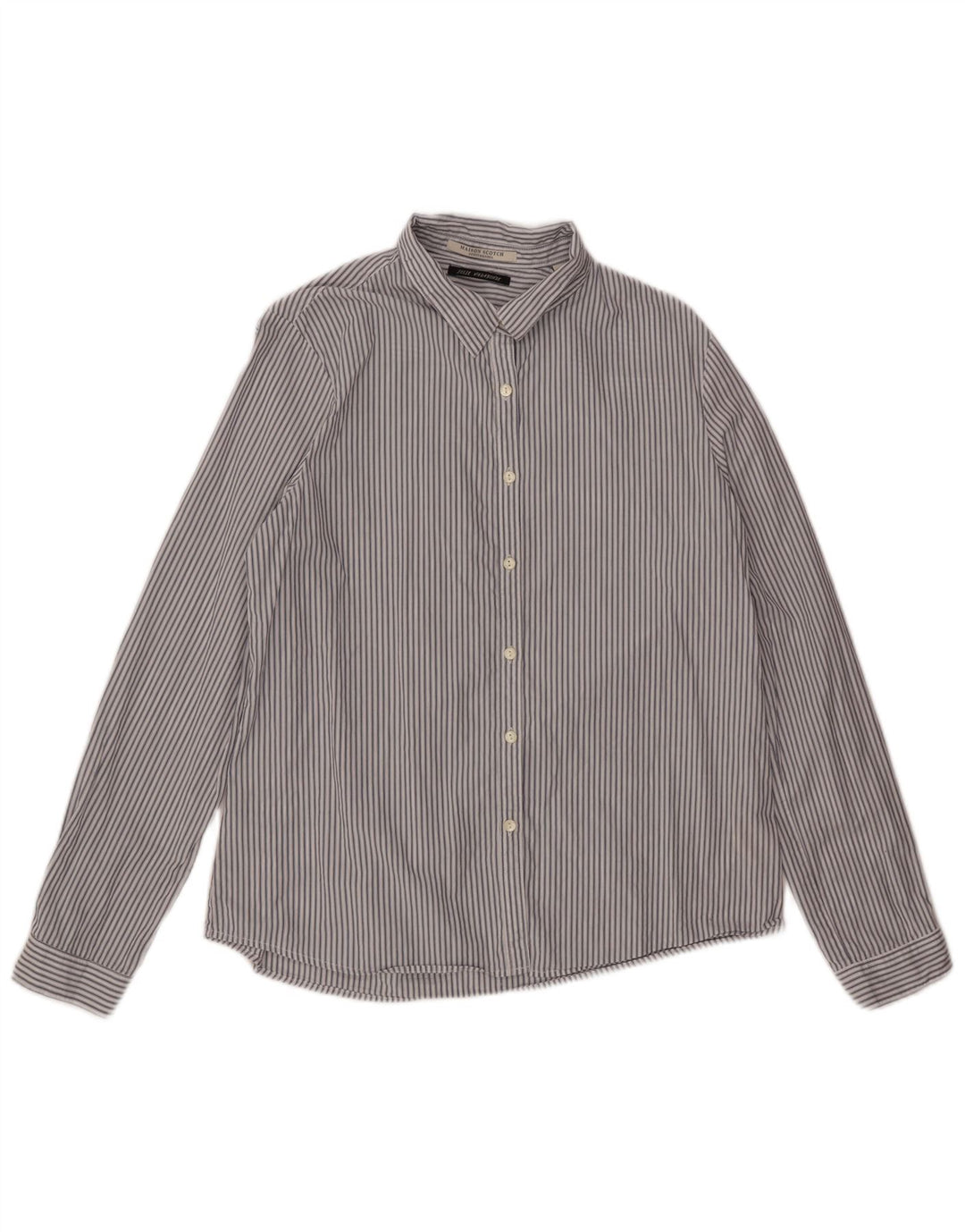Camisa Scotch & Soda Hombre Mediana De Algodón A Rayas Blancas