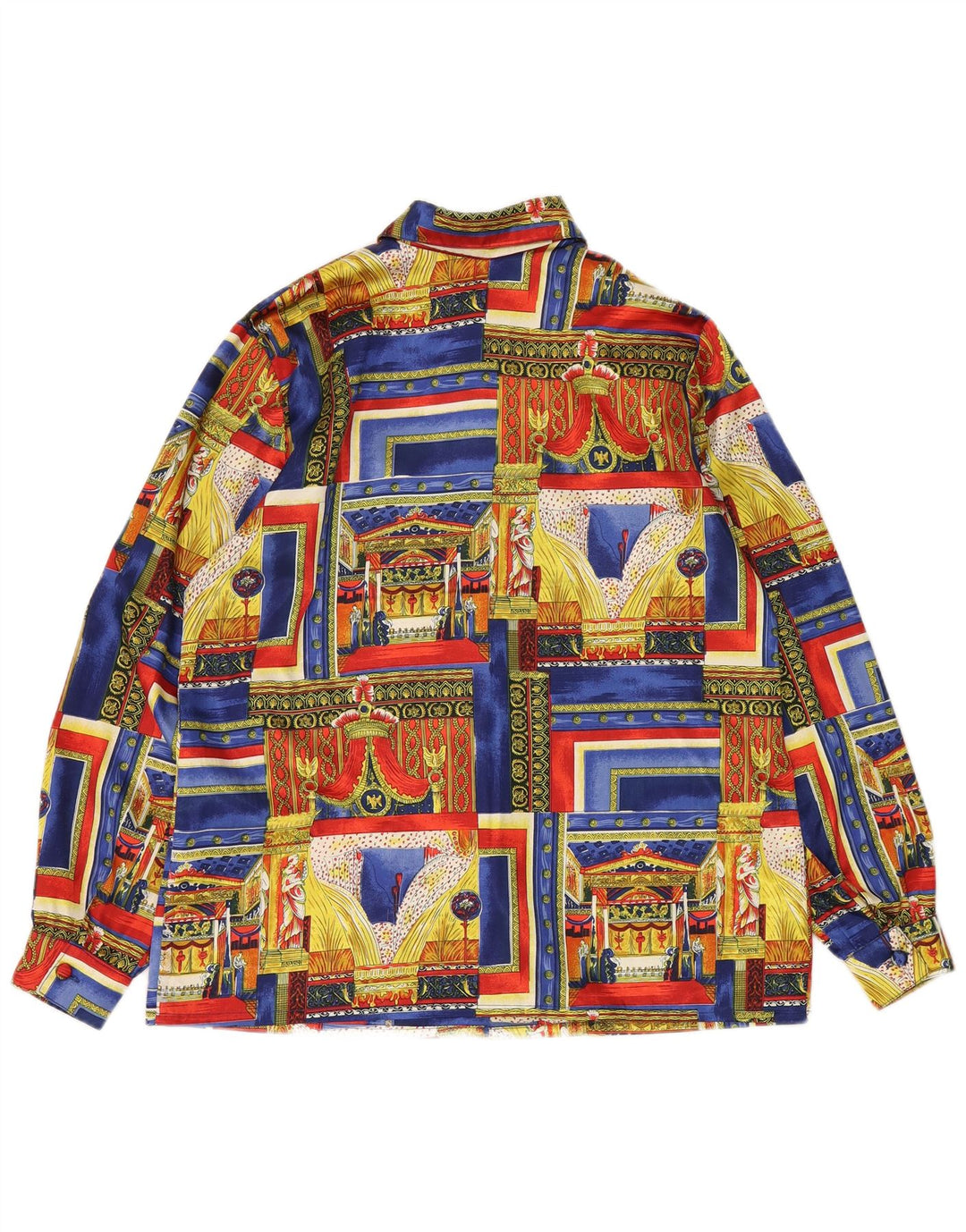 VINTAGE Camisa de patrón abstracto para mujer Reino Unido 18 XL Multicolor