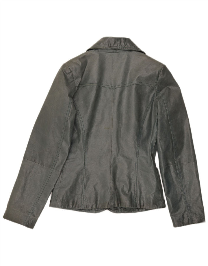 Vintage mujer 3 botones Blazer chaqueta Reino Unido 10 pequeño gris